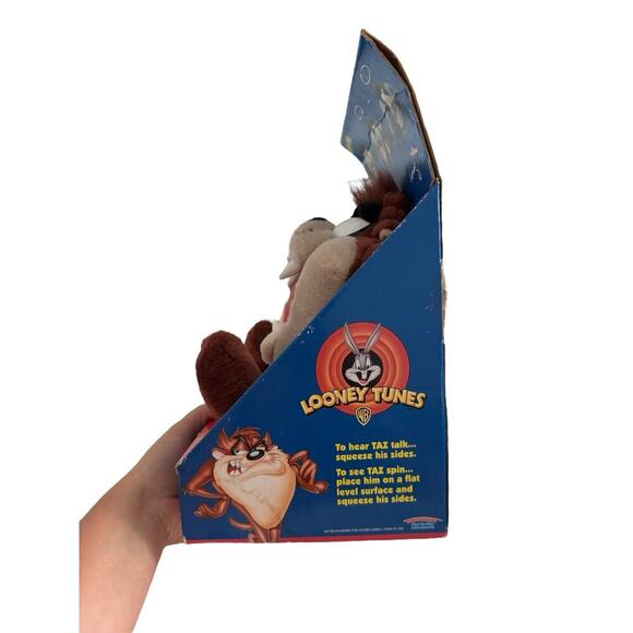 Collectible VTG Looney Tunes Tornado Taz Talking Plush 1997 Spin Toy w/ Box - Picture 6 of 7